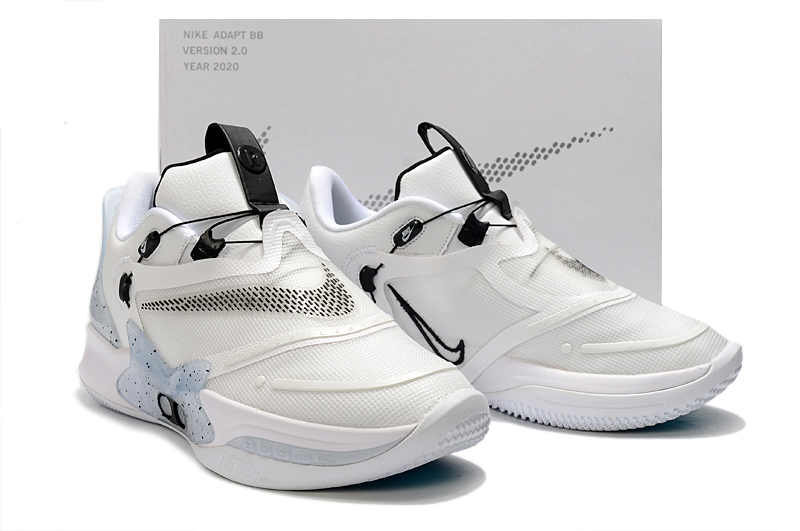 2020 Men Nike Adapt BB 2.0 White Black Basketball Shoes